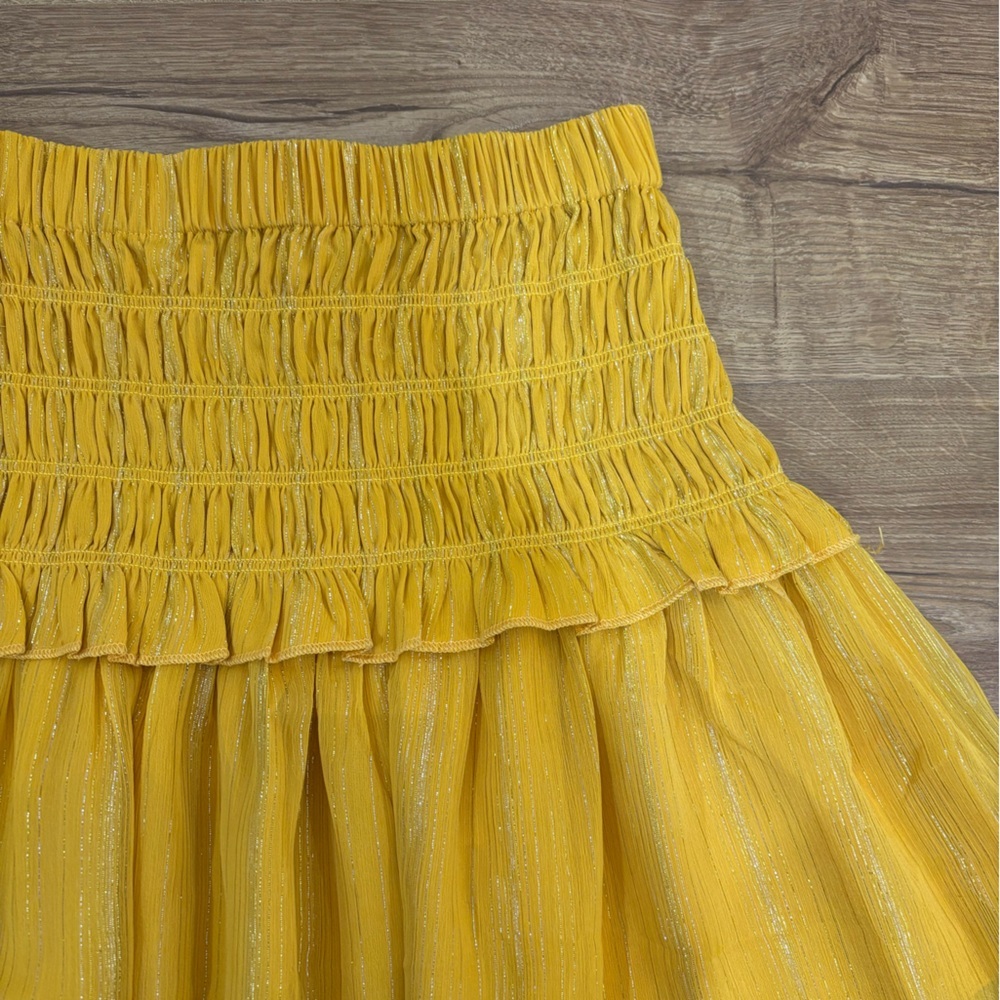 ASOS Ruffle Metallic Mini Skirt - Picture 2 of 3